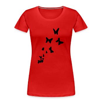 butterfly - butterflies - Women's Premium Organic T-Shirt - red - Front - Mia (176cm)