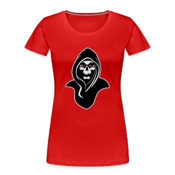 Der Tod kapuze - Frauen Premium Bio T-Shirt - Rot - Vorne - Mia (176cm)