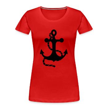 Anker - Frauen Premium Bio T-Shirt - Rot - Vorne - Mia (176cm)