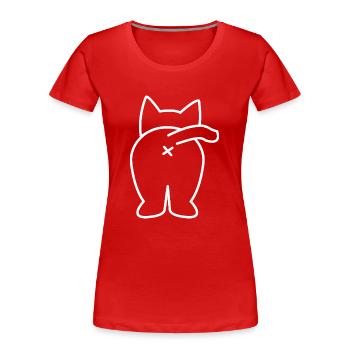 Katze Kater Kätzchen Motiv - Frauen Premium Bio T-Shirt - Rot - Vorne - Mia (176cm)