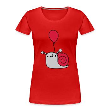 Niedliche Luftballon Schnecke - Frauen Premium Bio T-Shirt - Rot - Vorne - Mia (176cm)