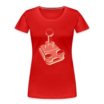 Joystick Spieler Spiel Controller retro Gaming - Frauen Premium Bio T-Shirt - Rot - Vorne - Mia (176cm)