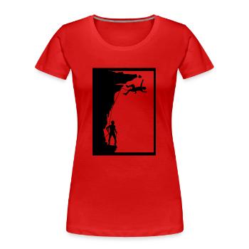 climbing - Women's Premium Organic T-Shirt - red - Front - Mia (176cm)