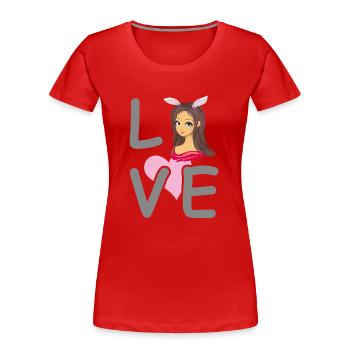 Anime girl lover - Women's Premium Organic T-Shirt - red - Front - Mia (176cm)