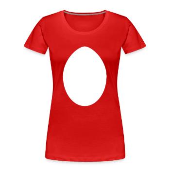 Weißes Osterei - Frauen Premium Bio T-Shirt - Rot - Vorne - Mia (176cm)