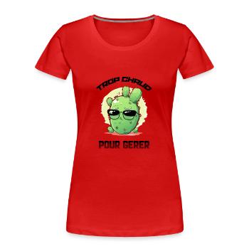 La cactus aux lunettes de soleil - T-shirt bio Premium Femme - rouge - Devant - Mia (176cm)