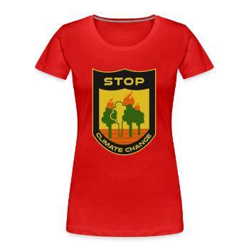 Stop - Women's Premium Organic T-Shirt - red - Front - Mia (176cm)