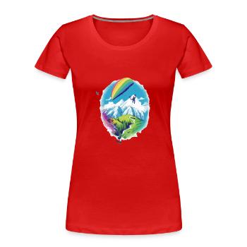 Gleitschirmfliegen Cedric - Frauen Premium Bio T-Shirt - Rot - Vorne - Mia (176cm)