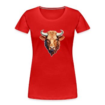 Bulle - Frauen Premium Bio T-Shirt - Rot - Vorne - Mia (176cm)