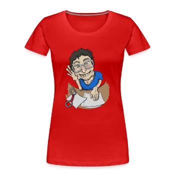 Listen - Women's Premium Organic T-Shirt - red - Front - Mia (176cm)