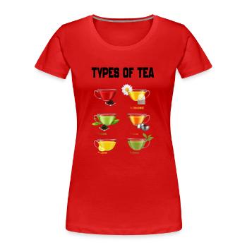 TEA TYPES - Women's Premium Organic T-Shirt - red - Front - Mia (176cm)