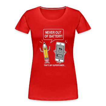 funny humor sarcasm smartphon - Women's Premium Organic T-Shirt - red - Front - Mia (176cm)