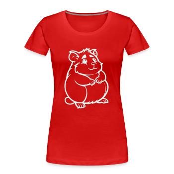 hamster comic tier - Frauen Premium Bio T-Shirt - Rot - Vorne - Mia (176cm)