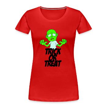 Zombie Trick or Treat - T-shirt bio Premium Femme - rouge - Devant - Mia (176cm)