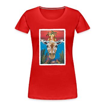 Giraffe unter Wasser 2 - Frauen Premium Bio T-Shirt - Rot - Vorne - Mia (176cm)