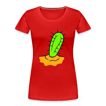 Kaktus Pflanze Stachelig Stacheln Wüsten Kakteen - Frauen Premium Bio T-Shirt - Rot - Vorne - Mia (176cm)