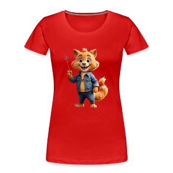 Cute animal - Frauen Premium Bio T-Shirt - Rot - Vorne - Mia (176cm)
