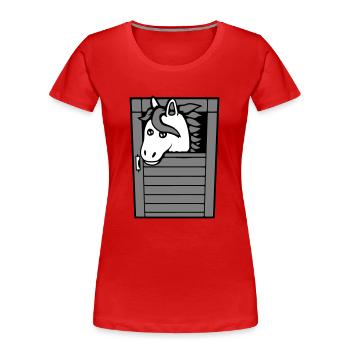 Écurie Cheval Poney Cheval Peeps Mignon - T-shirt bio Premium Femme - rouge - Devant - Mia (176cm)