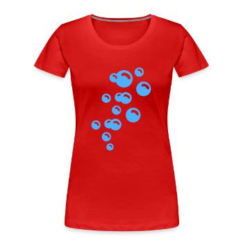 Bubbles / Blasen (1c) - Women's Premium Organic T-Shirt - red - Front - Mia (176cm)
