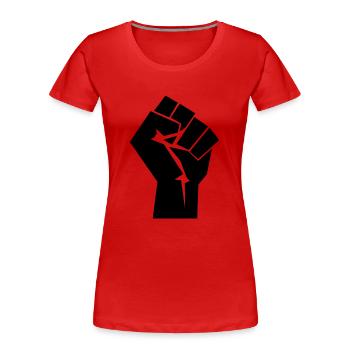 Kommunismus Faust - Frauen Premium Bio T-Shirt - Rot - Vorne - Mia (176cm)