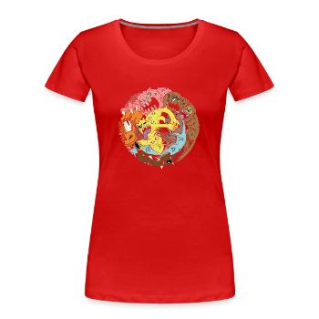Monsterclub - Frauen Premium Bio T-Shirt - Rot - Vorne - Mia (176cm)