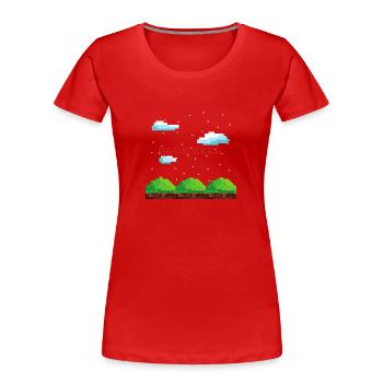 Game over gaming gift gambler console Mario PC - Women's Premium Organic T-Shirt - red - Front - Mia (176cm)