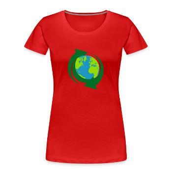 Recycling - Frauen Premium Bio T-Shirt - Rot - Vorne - Mia (176cm)