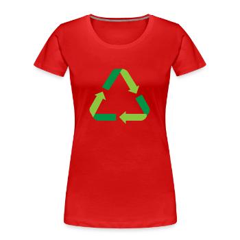 Recycling - Frauen Premium Bio T-Shirt - Rot - Vorne - Mia (176cm)