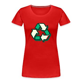 Recycling - Frauen Premium Bio T-Shirt - Rot - Vorne - Mia (176cm)