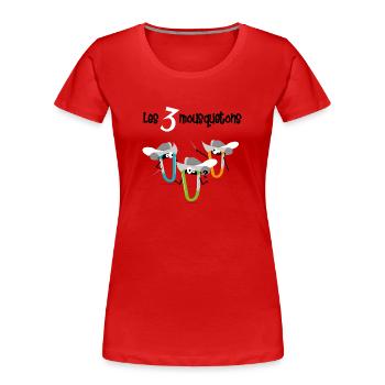 3 Karabiner - Frauen Premium Bio T-Shirt - Rot - Vorne - Mia (176cm)