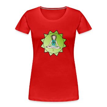 Le gardien du siège de yoga pour enfants - T-shirt bio Premium Femme - rouge - Devant - Mia (176cm)