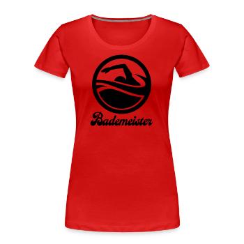 Farbe änderbar | Bademeister Schwimmen - Frauen Premium Bio T-Shirt - Rot - Vorne - Mia (176cm)