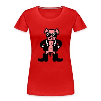 Coole Sau - Frauen Premium Bio T-Shirt - Rot - Vorne - Mia (176cm)