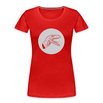 Dinosaure dinosaure raptor dinosaure - T-shirt bio Premium Femme - rouge - Devant - Mia (176cm)