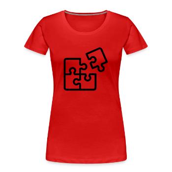 puzzle - Women's Premium Organic T-Shirt - red - Front - Mia (176cm)