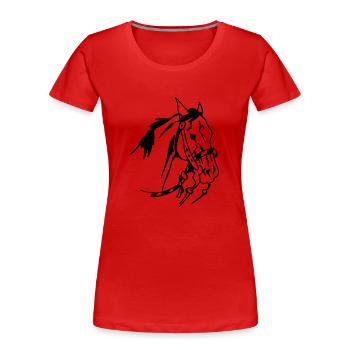 Western horse - Women's Premium Organic T-Shirt - red - Front - Mia (176cm)