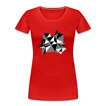forme modèle triangles conception origami cool papier 3c - T-shirt bio Premium Femme - rouge - Devant - Mia (176cm)