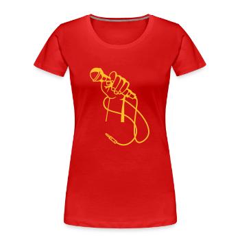 Micro Hand - T-shirt bio Premium Femme - rouge - Devant - Mia (176cm)