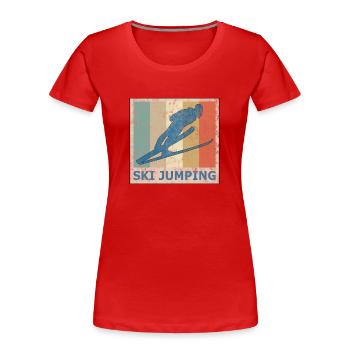 Saut en ski rétro vintage saut ski saut à ski - T-shirt bio Premium Femme - rouge - Devant - Mia (176cm)