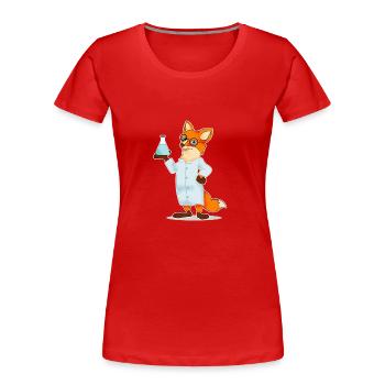 Fuchs comic Wissenschaftler Chemie Biologie - Frauen Premium Bio T-Shirt - Rot - Vorne - Mia (176cm)