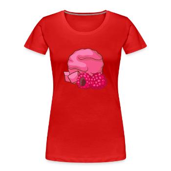 Crème glacée aux framboises Crème glacée Crème glacée Crème glacée - T-shirt bio Premium Femme - rouge - Devant - Mia (176cm)