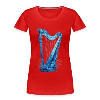 Fisch Harfe - Frauen Premium Bio T-Shirt - Rot - Vorne - Mia (176cm)