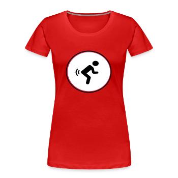 fart - Women's Premium Organic T-Shirt - red - Front - Mia (176cm)