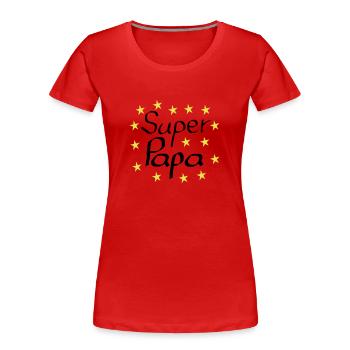 Super Papa gelbe Sterne Geschenk Geburtstag Vater - Frauen Premium Bio T-Shirt - Rot - Vorne - Mia (176cm)
