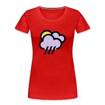 Temps pluvieux, mauvais temps, icône de refroidissement - T-shirt bio Premium Femme - rouge - Devant - Mia (176cm)
