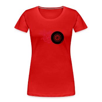 Reifen-Rad Rad Flamme fire1 - Frauen Premium Bio T-Shirt - Rot - Vorne - Mia (176cm)