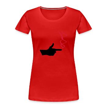 fingergun 2c - Frauen Premium Bio T-Shirt - Rot - Vorne - Mia (176cm)