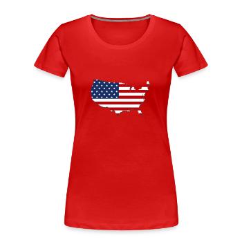 Karte USA - Frauen Premium Bio T-Shirt - Rot - Vorne - Mia (176cm)