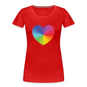 Rainbow Heart - Women's Premium Organic T-Shirt - red - Front - Mia (176cm)