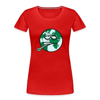 earth sick virus bacteria thermometer humanity - Women's Premium Organic T-Shirt - red - Front - Mia (176cm)